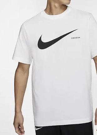 Мужская футболка nike swoosh sb logo белая унисекс найк свуш