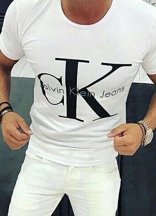 Мужская футболка calvin klein jeans белая ск