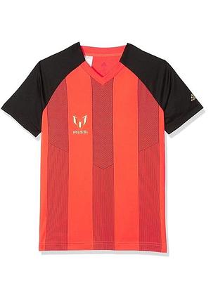 Красная детская спортивная футбольная футболка adidas messi месси climalite 11-12 лет