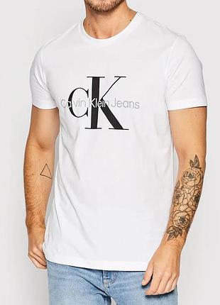 Мужская футболка calvin klein jeans ck белая унисекс кельвин кляйн джинс