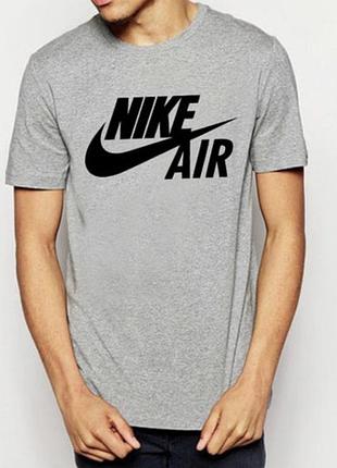 Мужская футболка nike air серая найк