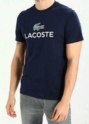 Мужская футболка lacoste темно синяя