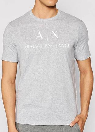 Чоловіча футболка armani a<unk> x сіра унісекс армані