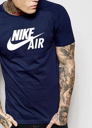 Чоловіча футболка nike air темно-синя найк