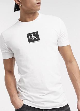 Мужская футболка calvin klein ck белая