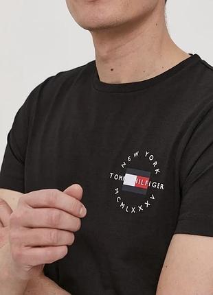 Мужская футболка tommy hilfiger черная томми хилфигер