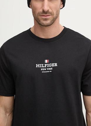 Мужская футболка tommy hilfiger logo черная унисекс томми хилфигер