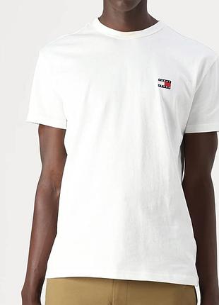 Мужская футболка tommy hilfiger small logo белая унисекс томми