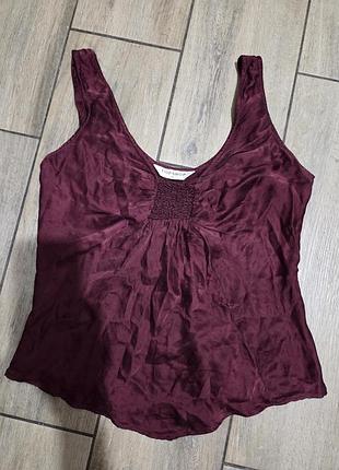 Шовкова жіноча класична майка марсала topshop 100% натуральний шовк