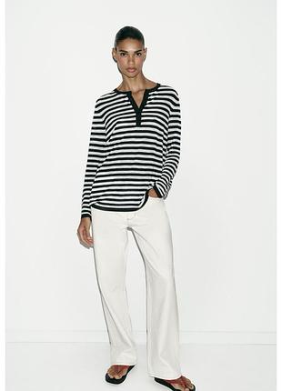 Лонгслів кофта у смужку zara