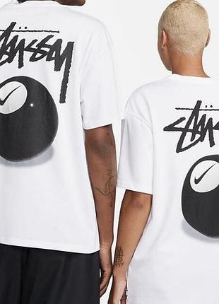 Парные футболки stussy коллаборация с nike белая стусси унисекс