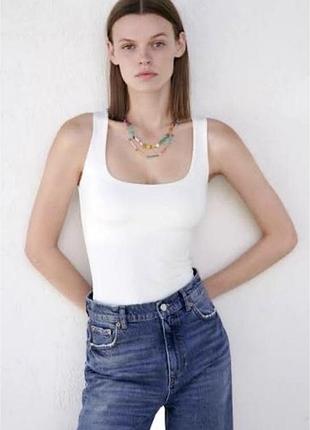 Базова біла майка zara чудова базова річ, яка пасуватиме під будь-який образ