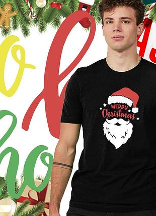 Футболка мужская новогодняя, санта-клаус, merry christmas, с новогодним принтом, подарок на новый год 2023, m