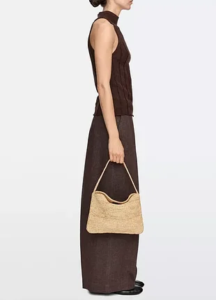 Сумка на плечо из рафии massimo dutti