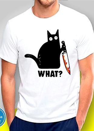 Футболка с принтом "what?" b&w style 2xl