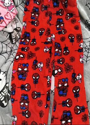 Штани hello kitty x spider man плюшеві