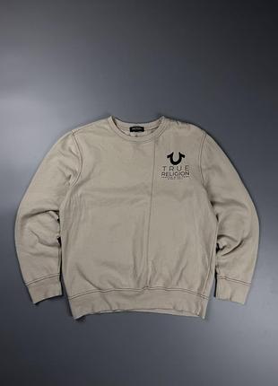 Світшот true religion horseshoe crew neck beige