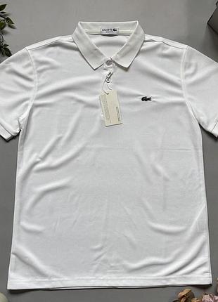 Футболка поло lacoste мужская белая футболка лакост с воротником мужская летняя повседневная l xl