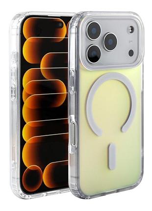 Чехол накладка tpu+pc imd gradient with magsafe для apple iphone 18 pro панель-накладка для телефона магнитная зарядка transparent 2