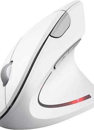 Вертикальна комп'ютерна миша trust verto ergonomic wireless бездротова 1600 dpi білий (25132)
