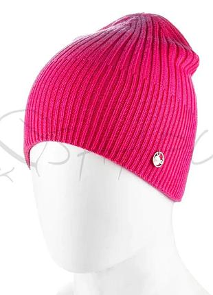 Шапка из вискозы двойная без отворота atrics wh936 фуксия