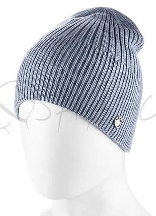 Шапка из вискозы двойная без отворота atrics wh936 джинс