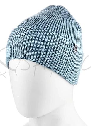 Шапка хлопковая одинарная с отворотом atrics uh938 деним