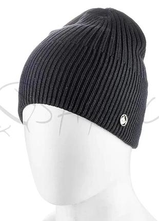 Шапка из вискозы двойная без отворота atrics wh936 черный