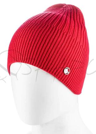 Шапка из вискозы двойная без отворота atrics wh936 красный