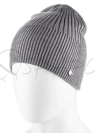 Шапка из вискозы двойная без отворота atrics wh936 пепел