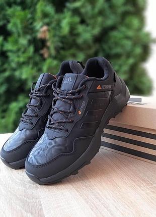 Чоловічі кросівки  adidas terrex чорні з помаранчевим