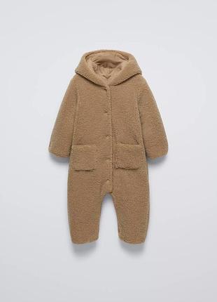 Теплий комбінезон teddy zara 6-9 міс (74см)