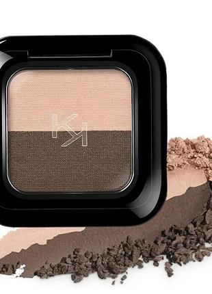 Тени kiko bright duo eyeshadow 02 warm beige dark brown 1.8g