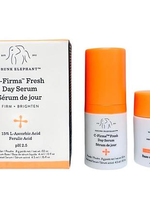 Осветляющая сыворотка для лица с витамином с drunk elephant c-firma fresh day serum 4.5+4ml