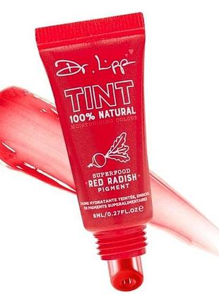Увлажняющий тинт 4в1 dr. lipp 100% natural moisturising colour lip tint red radish 8ml