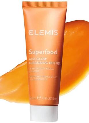 Очищающий бальзам для лица elemis superfood aha glow cleansing butter 20ml