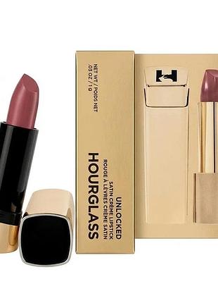 Hourglass unlocked satin creme lipstick mini відтінок dahlia 318 rosewood 1g зволожуюча помада для губ