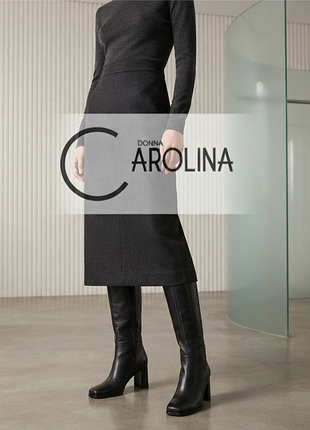 Фирменные женские donna carolina,италия, 100%кожа,осенние высокие сапоги сапоги р.40