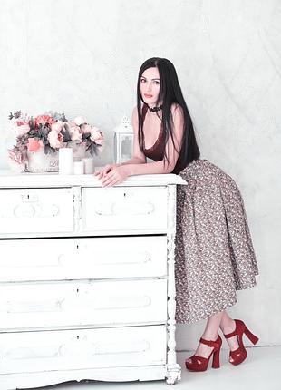 Спідниця cotton full midi skirt юбка