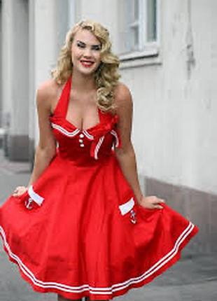 Это красное платье в морском стиле от hell bunny, модель motley 1950-х годов.