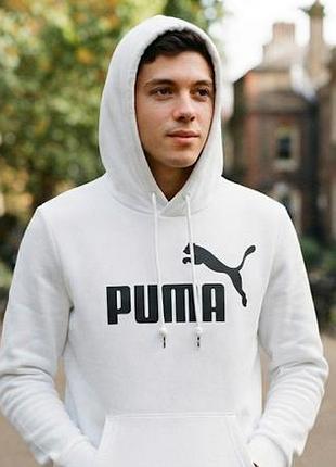 Біле худі puma з великим логотипом / оригінал / розмір xs