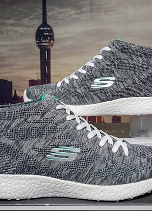 Женские высокие кроссовки skechers burst (sn 12730)цвет: серый / бирюзовый (gry) размер по бирке: eur 41 / us 11 / u9 8
фактическая длина стельки: 27 см