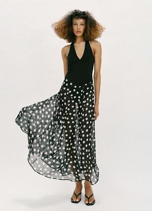 Сукня халтер комбінована zara в горох