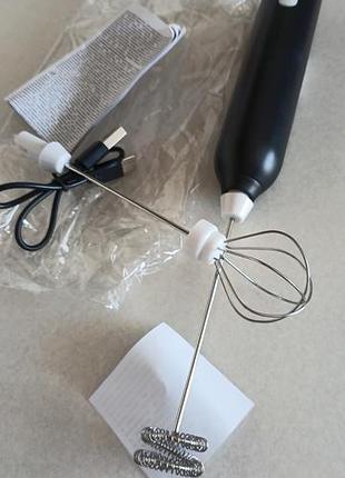 Ручной капучинатор usb 2 насадки вспениватель молока, мини миксер от sinsay