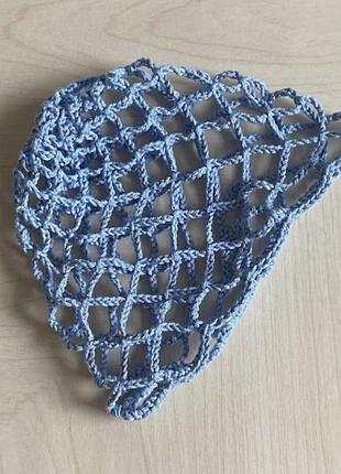 Шапка кроше , блакитна, handmade