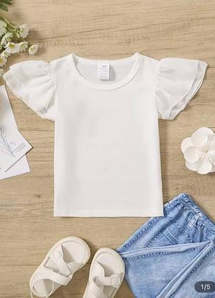 Белая блузка на девочку 7-8 лет