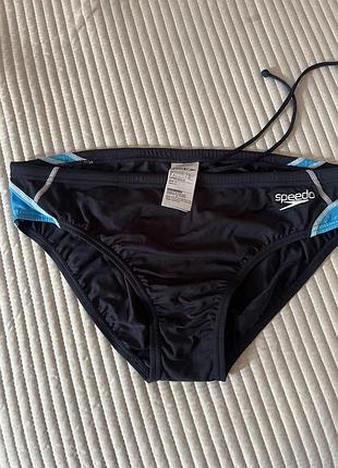 Чоловічі плавки speedo, розмір l, темно-сині з логотипом, поліестер