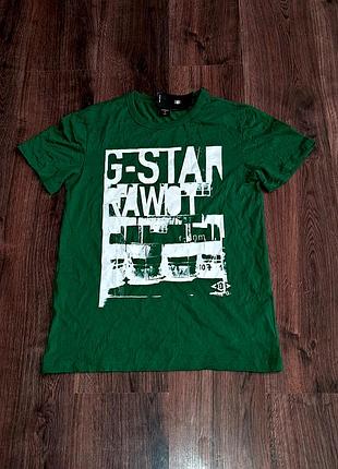 Чоловіча унікальна футболка g star raw з великим лого оригінал
