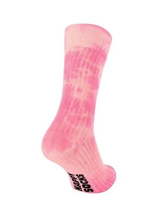 Жіночі бавовняні шкарпетки happy socks light pink tie dye crew