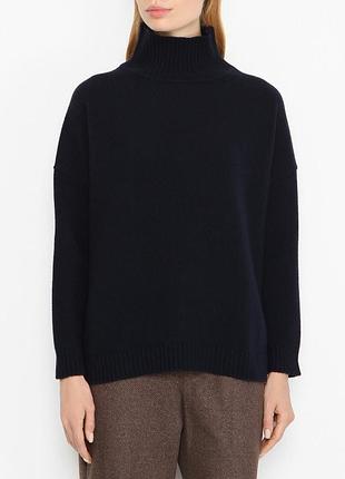 Чорний вовняний светр-гольф mossimo 80% lambswool, теплий базовий светр, s